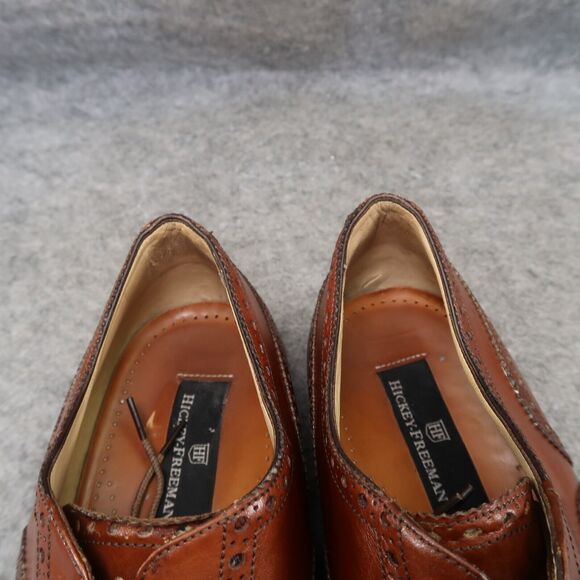 Hickey Freeman Shoes Mens 10 Oxford Dress Formal Wingtip Brogue Leather Classic